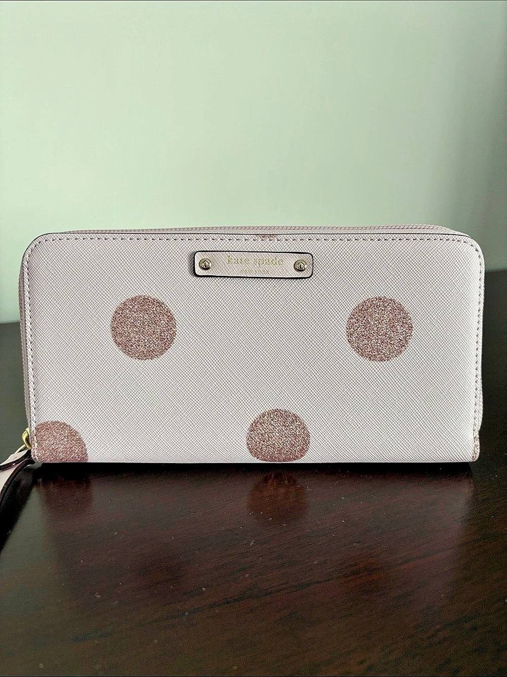 Kate Spade Haven Lane Neda Glitter Dot Zip Around Wallet